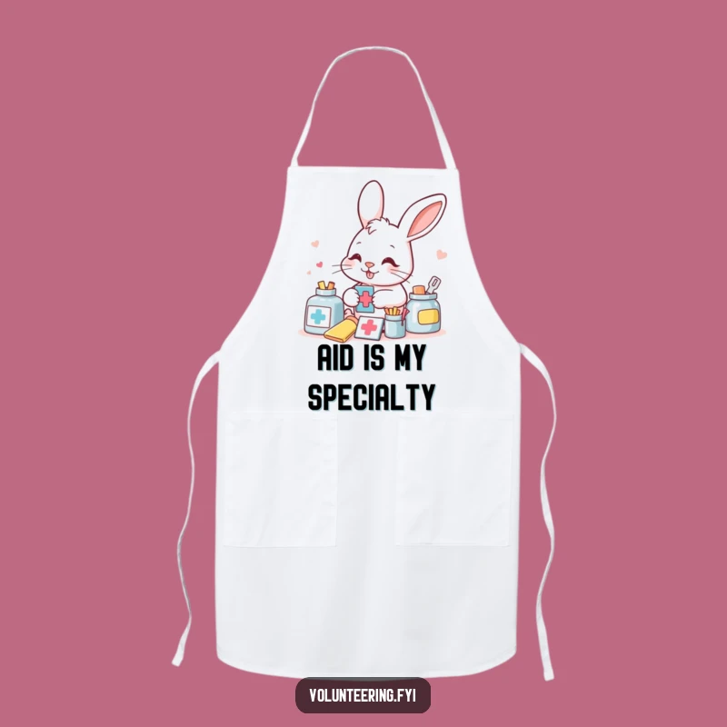 Funny Bunny Aid Worker Apron: Be Prepared with This Hilarious Feline Design