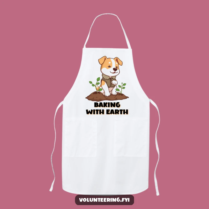 Funny Dog Gardener Apron: Determined Pup Planting Trees