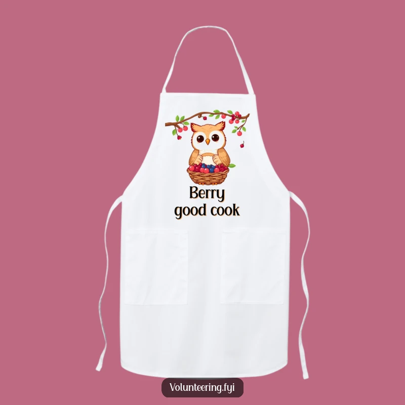 Funny Owl Berry Donation Apron - Kitchen Giving Design Gift