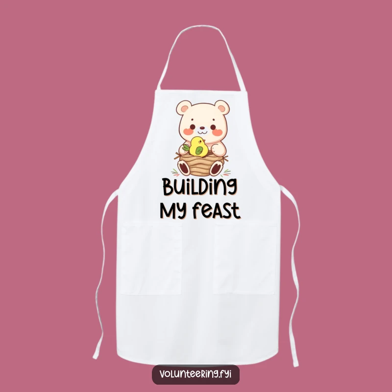 Funny Apron: Bear and Bird Nest Kitchen Fun - Hilarious Cooking Apron, Great Gift
