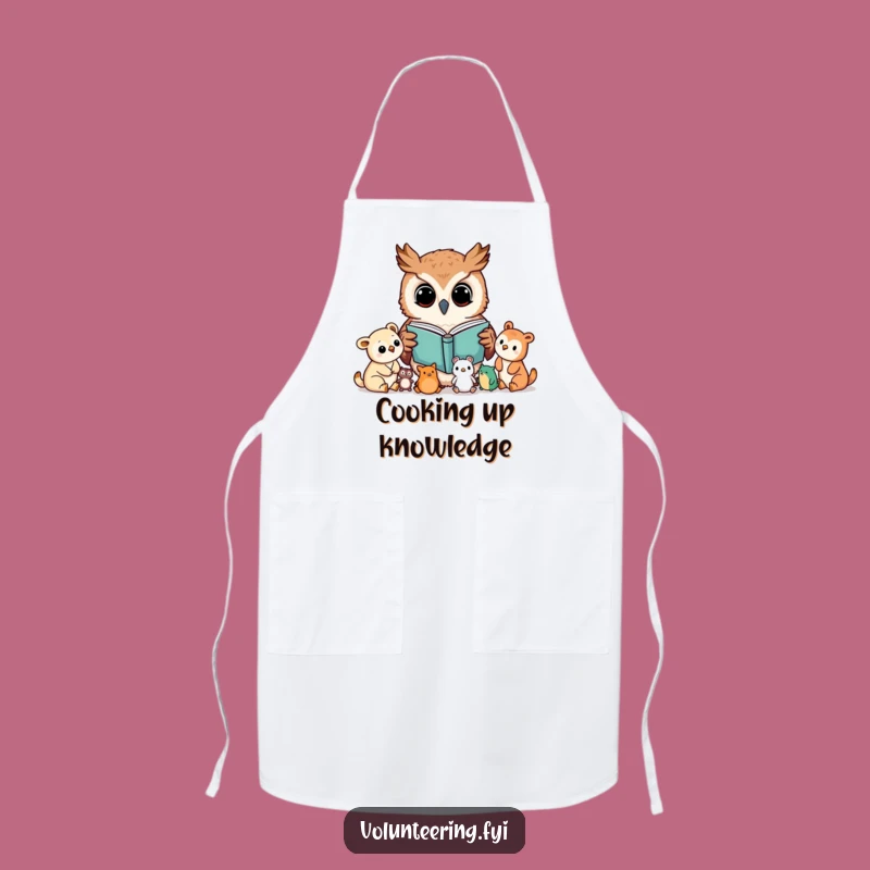 Funny Kawaii Owl Reading Apron, Teacher Humor, Classroom Gift