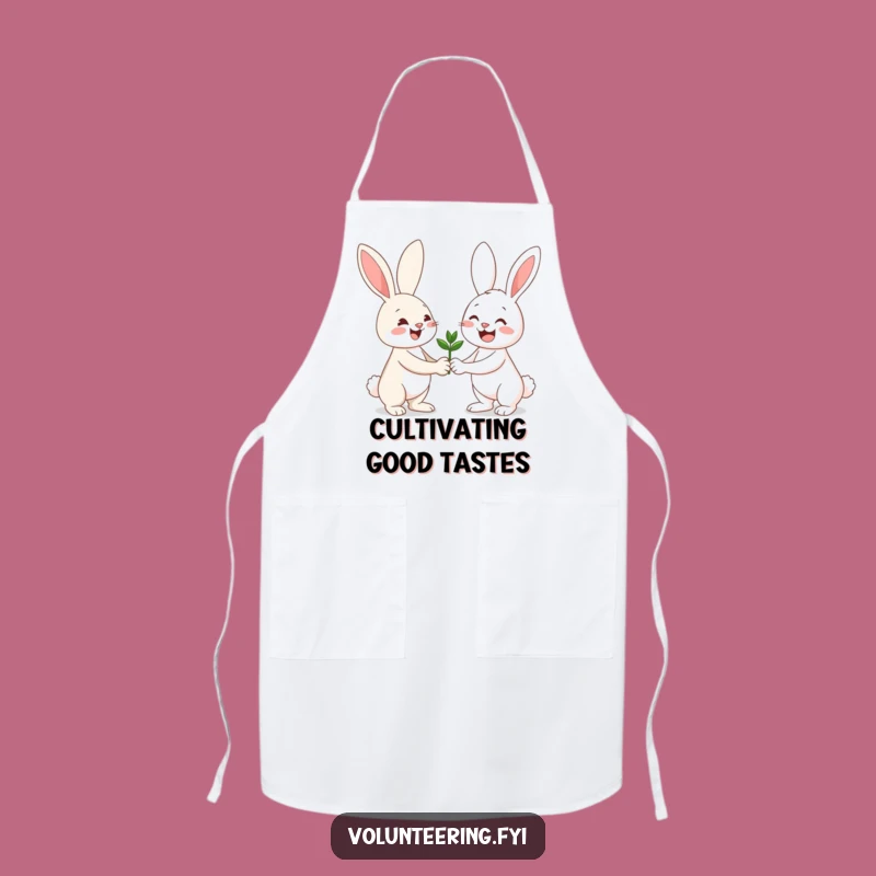 Funny Bunny Chef Apron: Cheerful Gardener Planting Seedling Fun