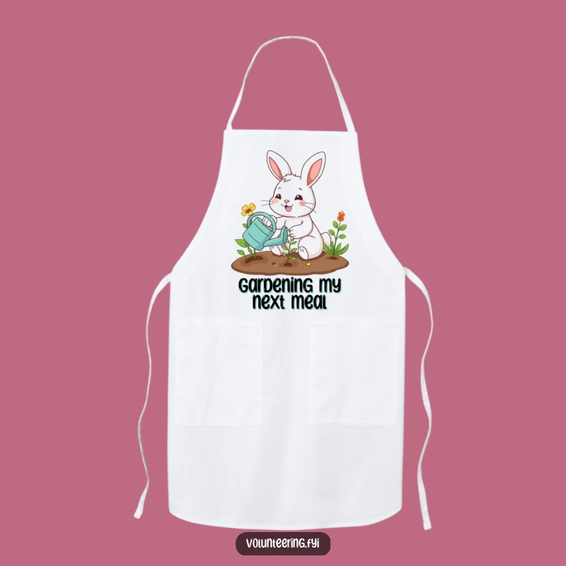 Funny Bunny Gardener Apron - Kitchen Planting Humor Gift