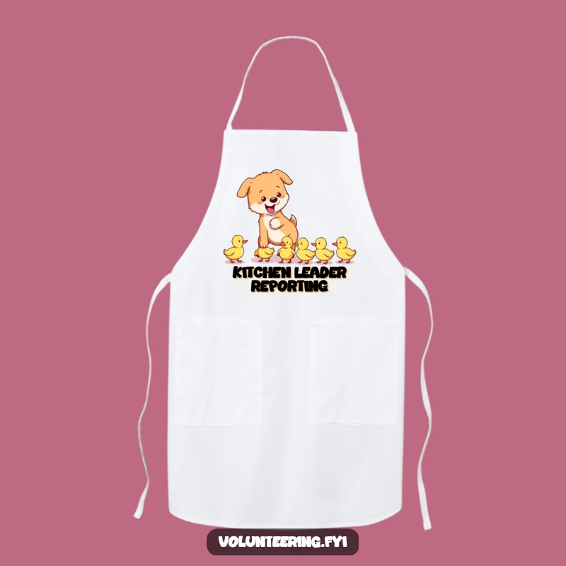 Funny Dog & Ducklings Apron - Kitchen Pup Helper Design Gift