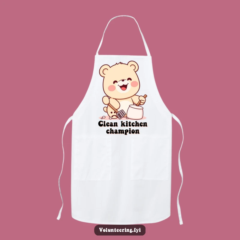 Funny Kawaii Bear Apron: Kitchen Helper Tee, Perfect Funny Gift for Messy Cooks