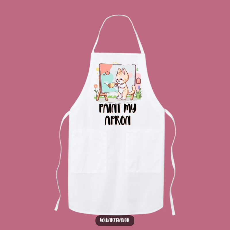 Funny Kitten Artist Apron: Kitchen Mural Fun - Hilarious Art Apron, Great Gift