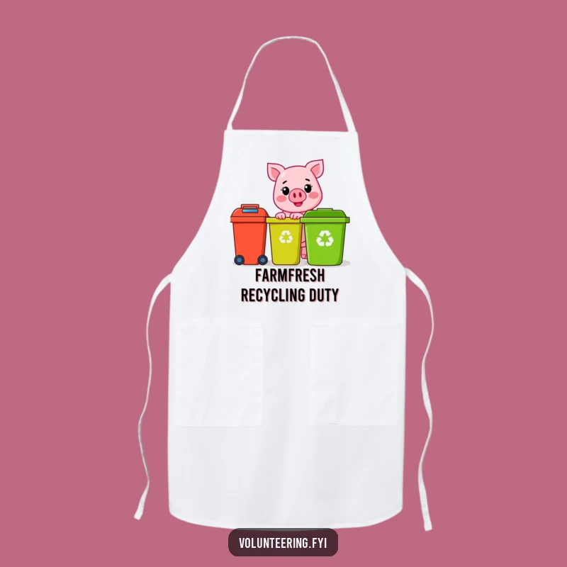 Funny Pink Pig Recycling Apron: Cook Up Fun With Cheerful, Sustainable Kitchen Style