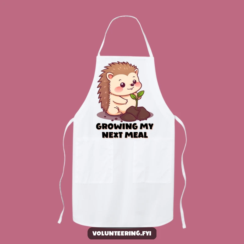 Funny Kawaii Hedgehog Apron - Cute Planting Design for Joyful Kitchen Adventures