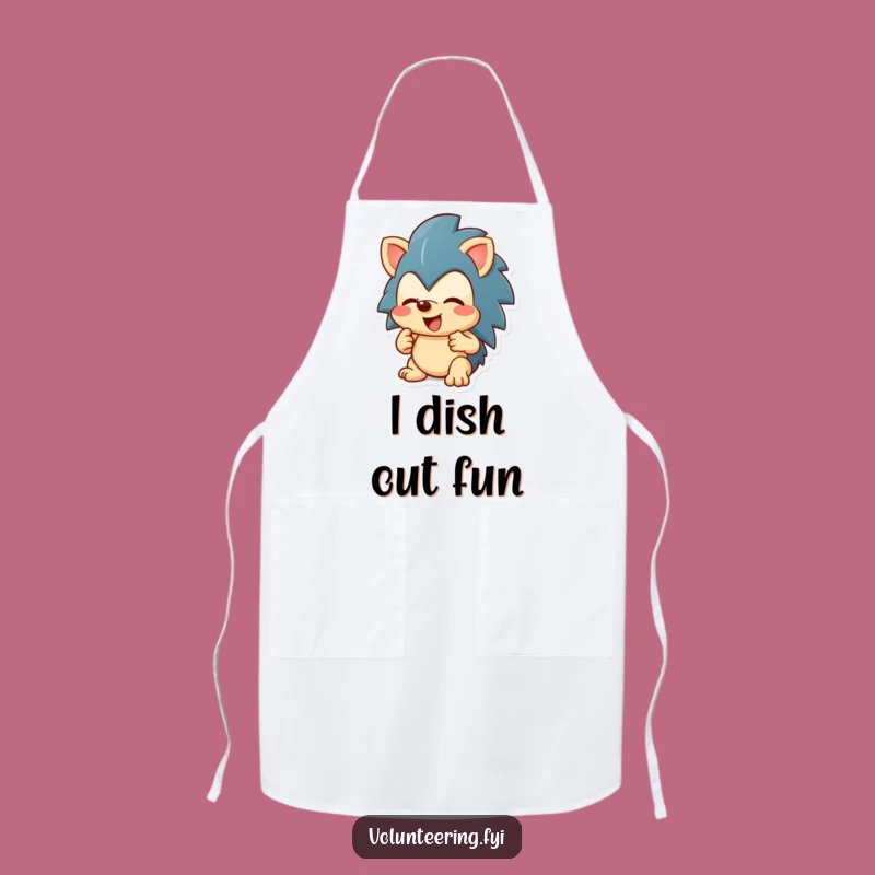 Funny Hedgehog Sharing Apron - Cook with Enthusiasm & Generous Flair!