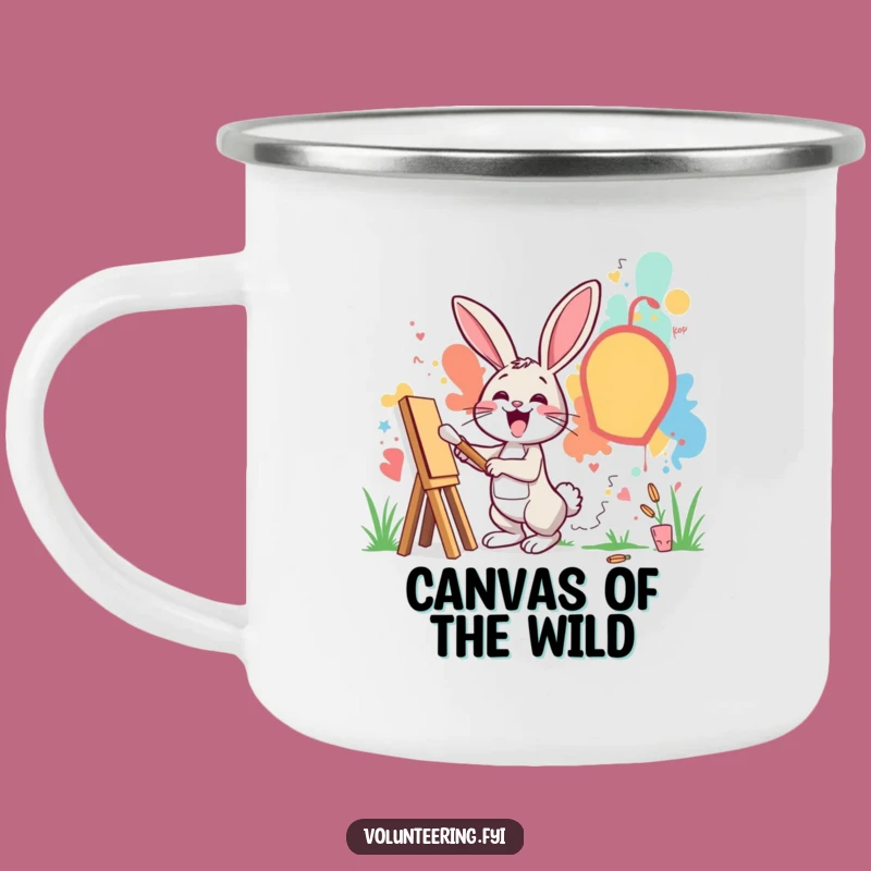 Funny Rabbit Art Camping Mug: Outdoor Creativity for Adventurers