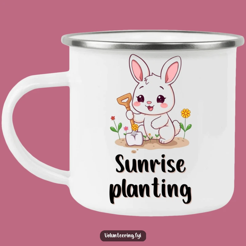 Funny Bunny Camping Mug: Durable Gardener Cartoon Drinkware