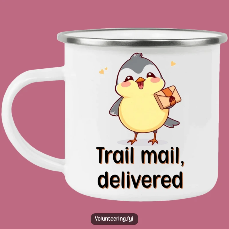 Funny Chickadee Delivery Camping Mug - Durable & Cheerful Outdoor Gift