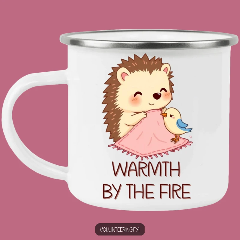 Funny Hedgehog Blanket Camping Mug: Cozy Comfort for Outdoor Adventures