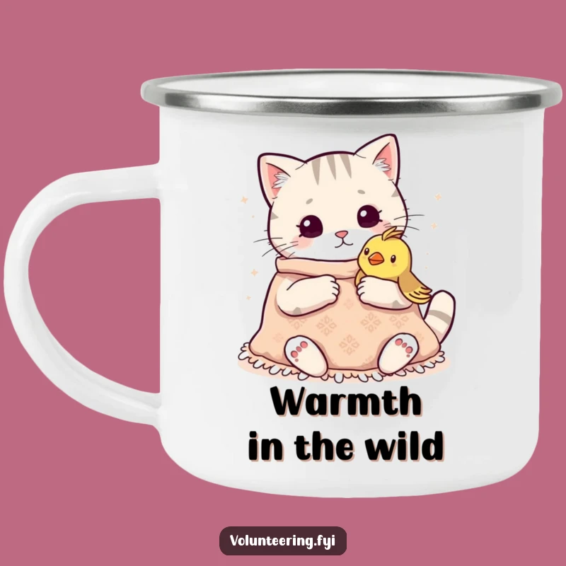 Funny Kawaii Cat Knitting Camping Mug: Cozy Campfire Companion, Perfect Outdoor Funny Gift