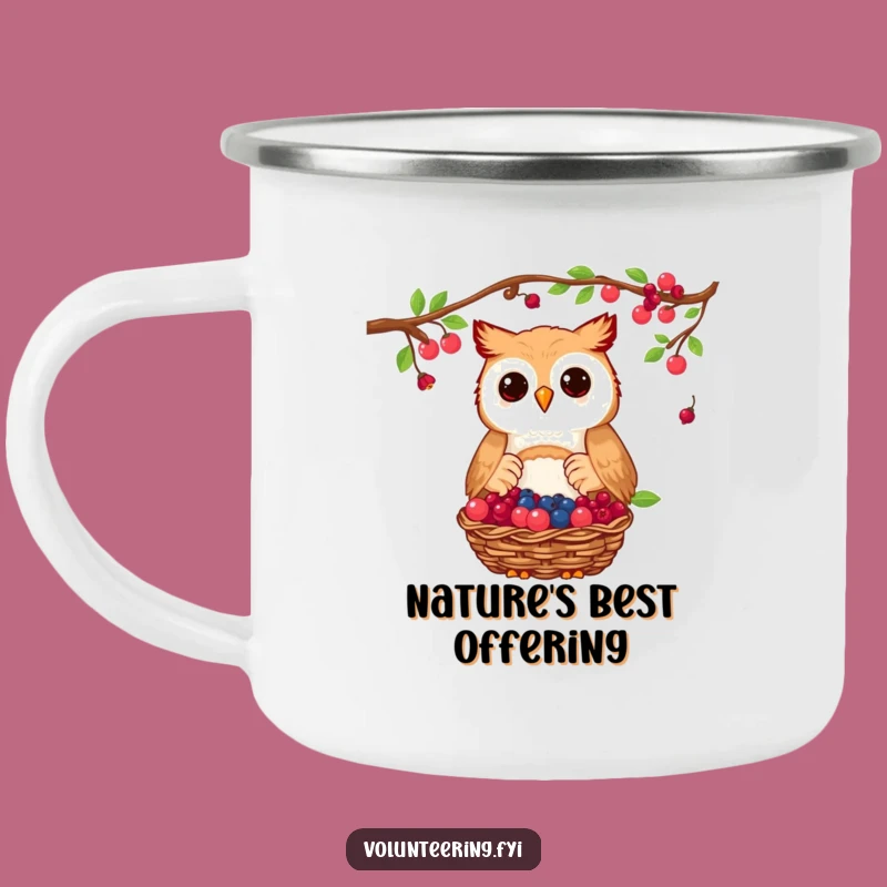 Funny Owl Berry Donation Camping Mug - Outdoor Generous Friend Gift