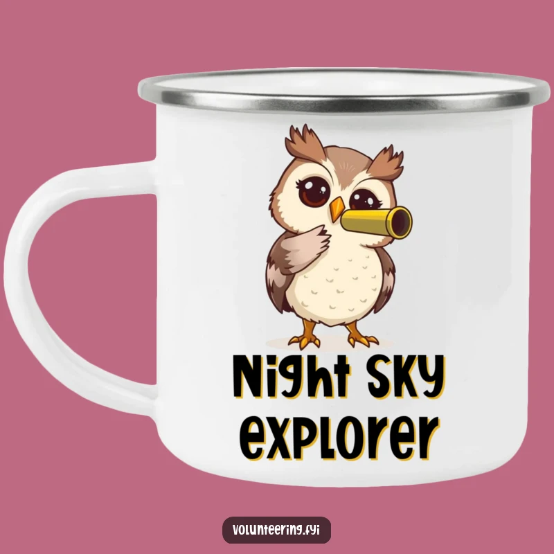 Funny Owl Telescope Camping Mug: Adventure with a Humorous, Helpful Twist