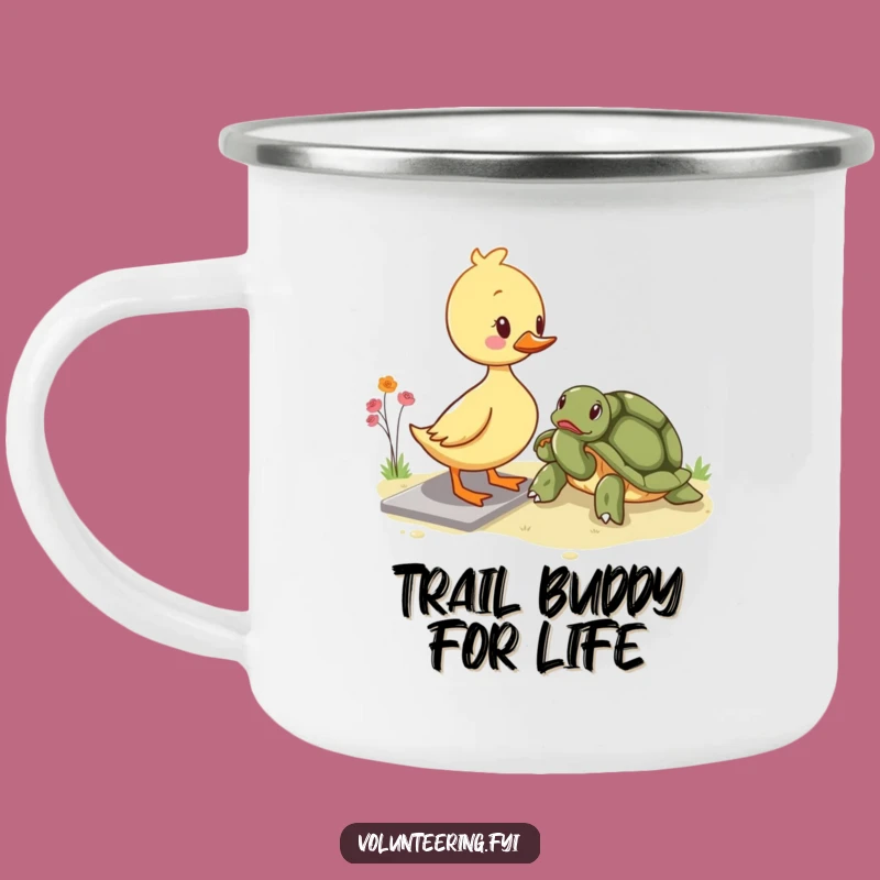 Funny Kawaii Duckling Camping Mug - Adorable Helping Design for Outdoor Trips