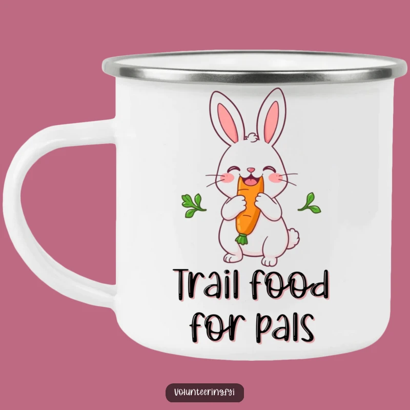 Funny Rabbit Carrot Camping Mug: Joyful Hare, Outdoor Funny Gift