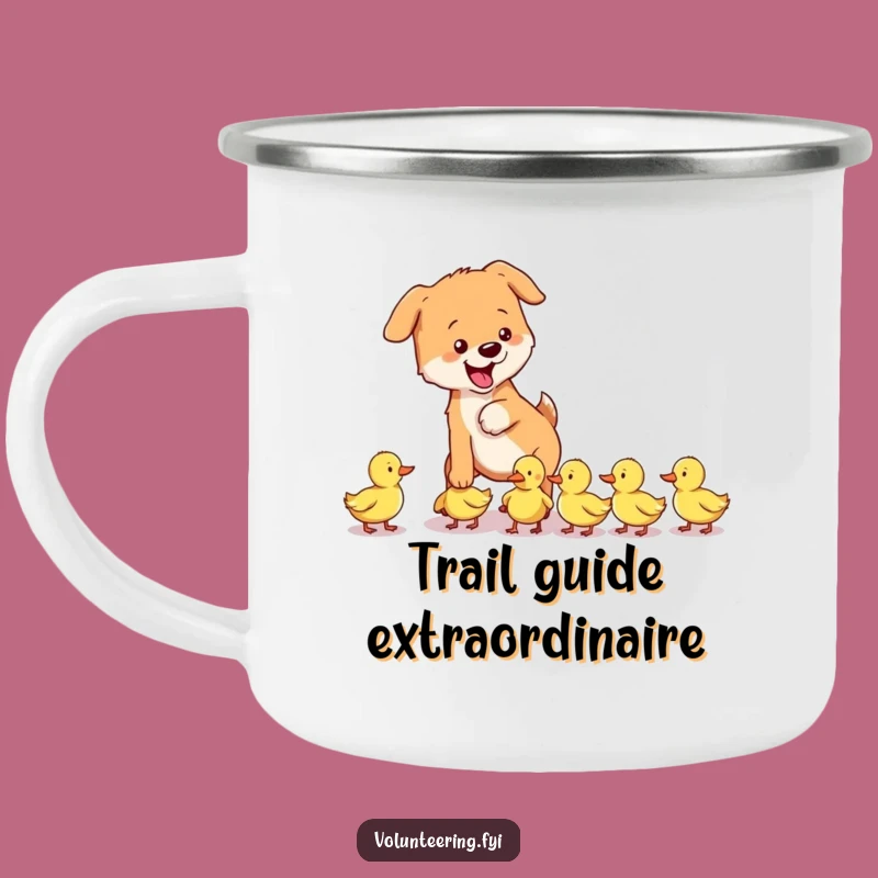 Funny Dog & Ducklings Camping Mug - Outdoor Pup Adventure Gift