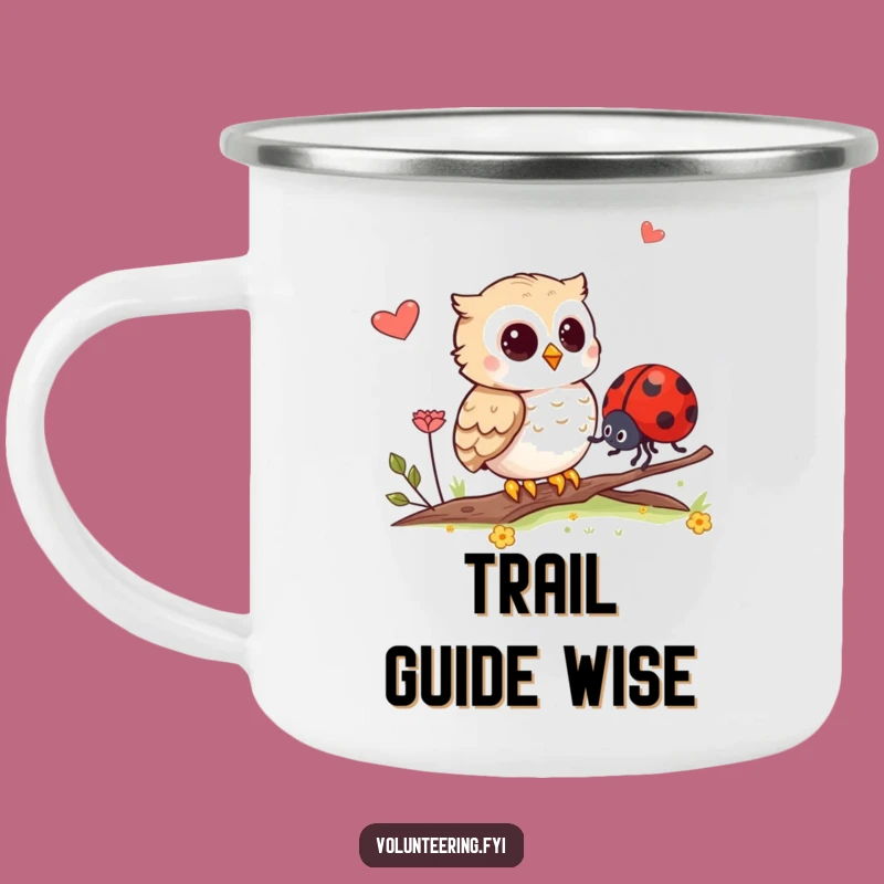 Funny Owl Guides Ladybug Camping Mug: Adventure Fuelled by Kindness