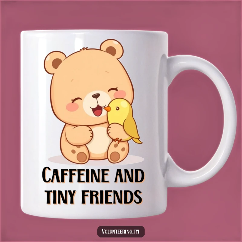 Funny Bear & Bird Mug - Giggling Wildlife Humor Gift