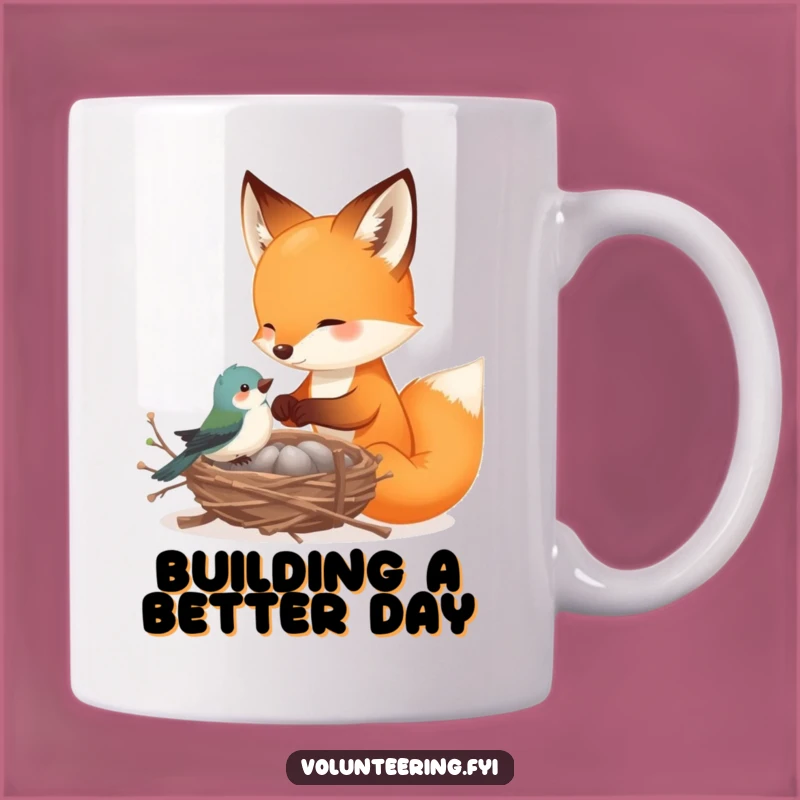 Funny Fox Helper Mug: Adorable Amity for Your Daily Brew