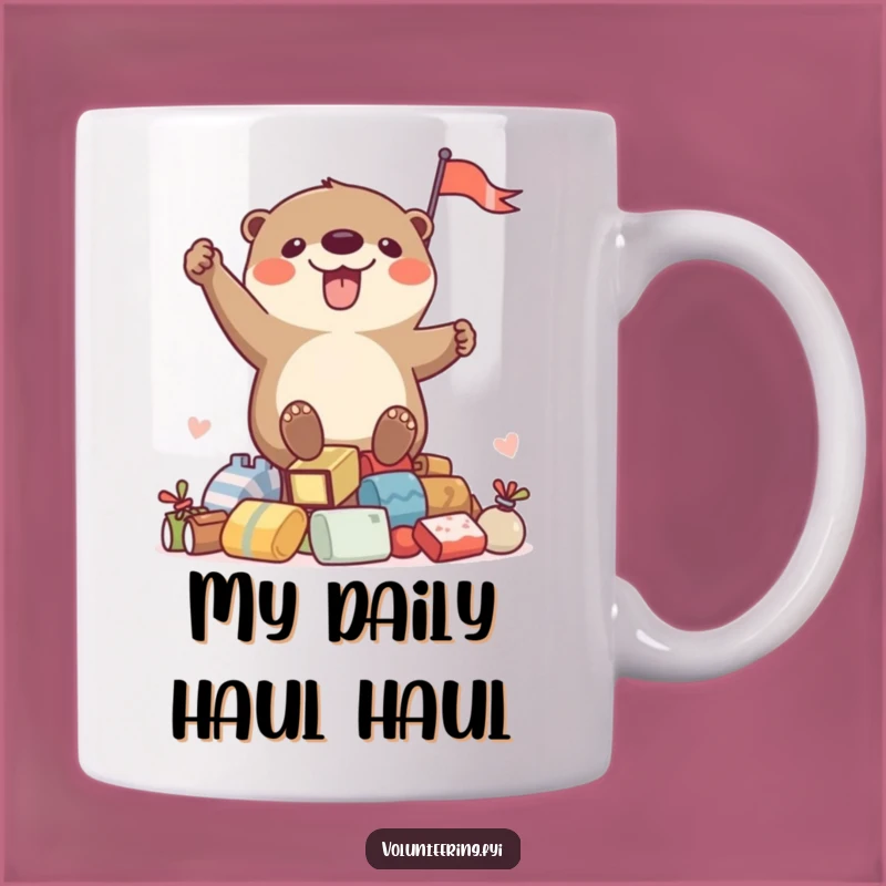 Funny Otter Flag Waving Mug - Hilarious Gift for Animal Lovers