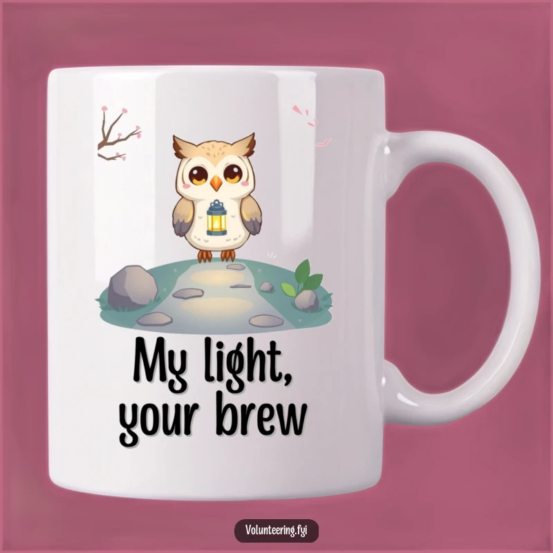 Funny Owl Lantern Mug: Wise Character Guiding Light, Perfect Funny Gift for Seekers