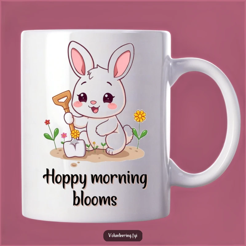 Funny Bunny Gardener Mug: Cheerful Cartoon Character Gift for Plant Lovers