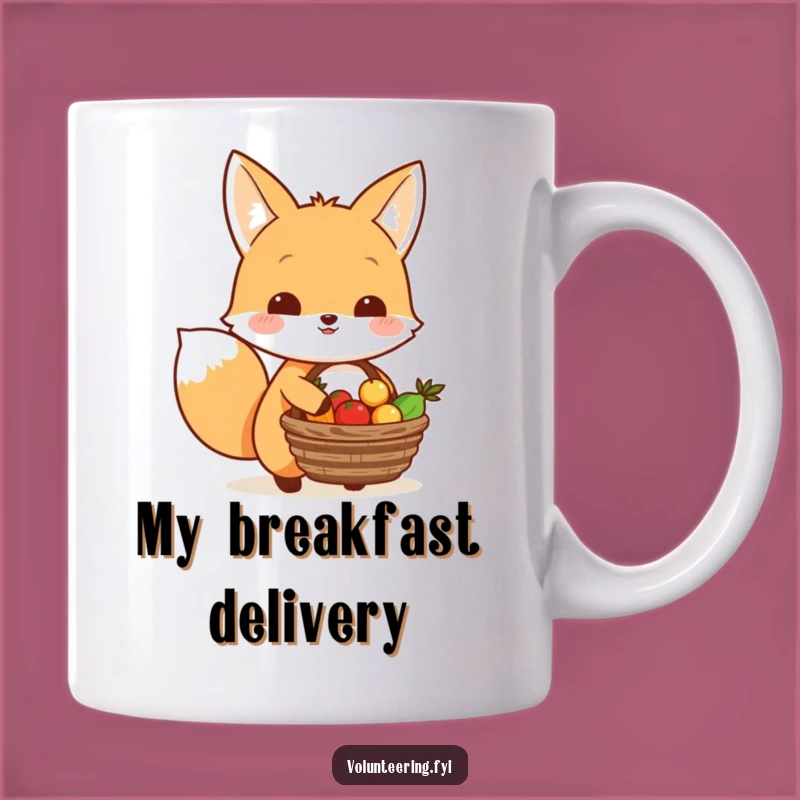 Funny Kawaii Fox Sharing Food Mug: Generous Gift Idea