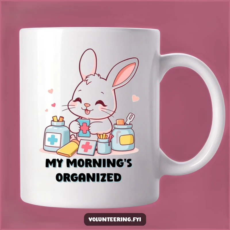 Funny Bunny Aid Worker Mug: Organized Fun for a Caring and Hilarious Gift