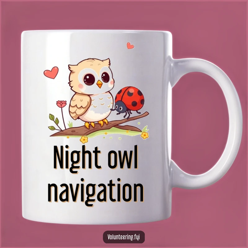 Funny Owl Guides Ladybug Mug: A Whimsical and Funny Gift for Kind Souls