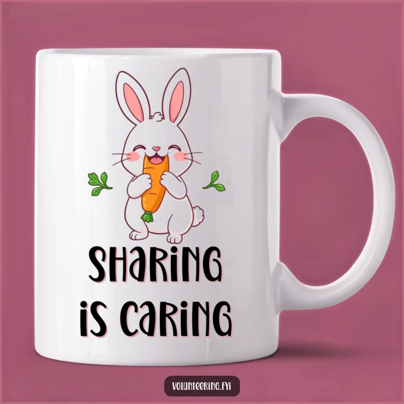 Funny Rabbit Carrot Mug: Joyful Sharing Hare, Perfect Whimsical Funny Gift