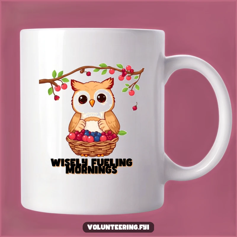 Funny Owl Berry Donation Mug - Generous Animal Giving Gift