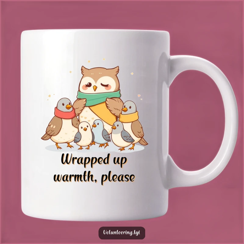 Funny Owl Blanket Hug Mug: Cozy Comfort for Chilly Pigeons Gift