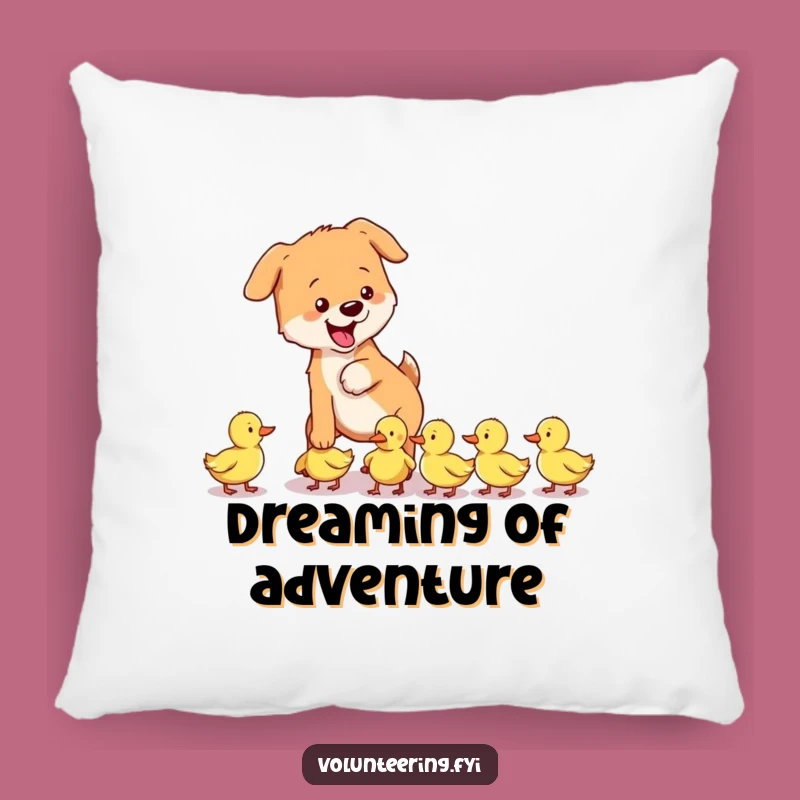Funny Dog & Ducklings Pillow - Cozy Pup Comfort Cushion Gift