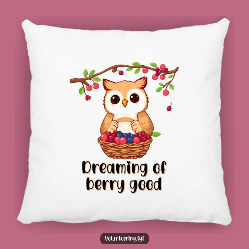 Funny Owl Berry Donation Pillow - Cozy Generous Comfort Cushion Gift