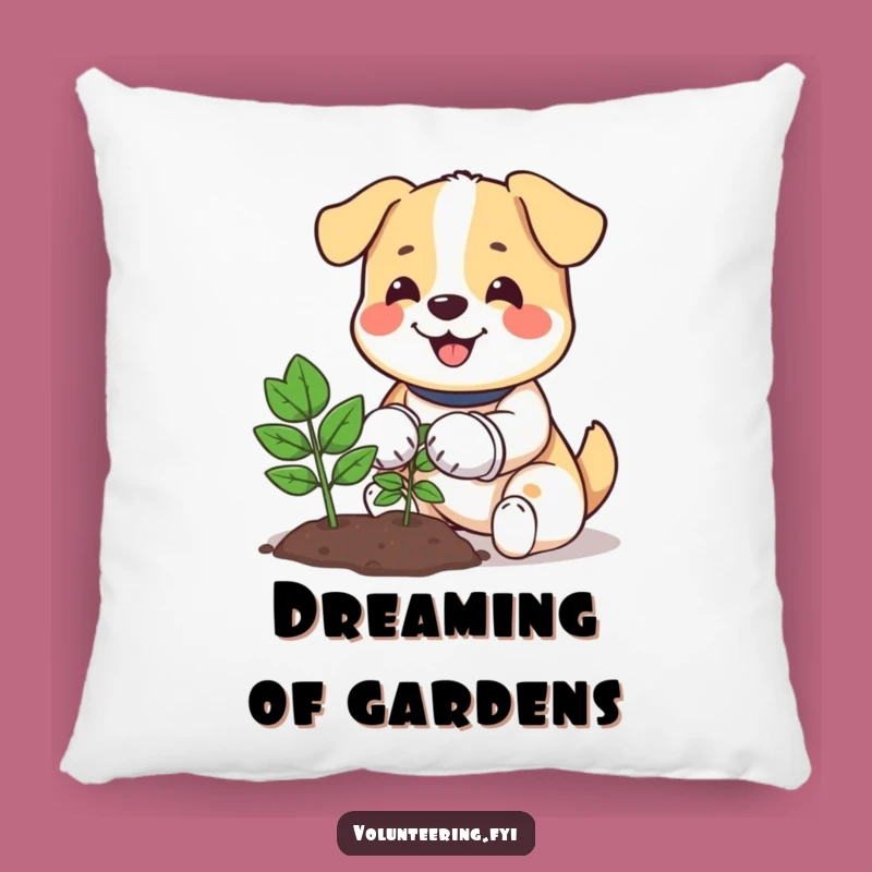 Funny Dog Planting Pillow: Comfy Cushion with a Happy Gardener Pup, Great Gift!