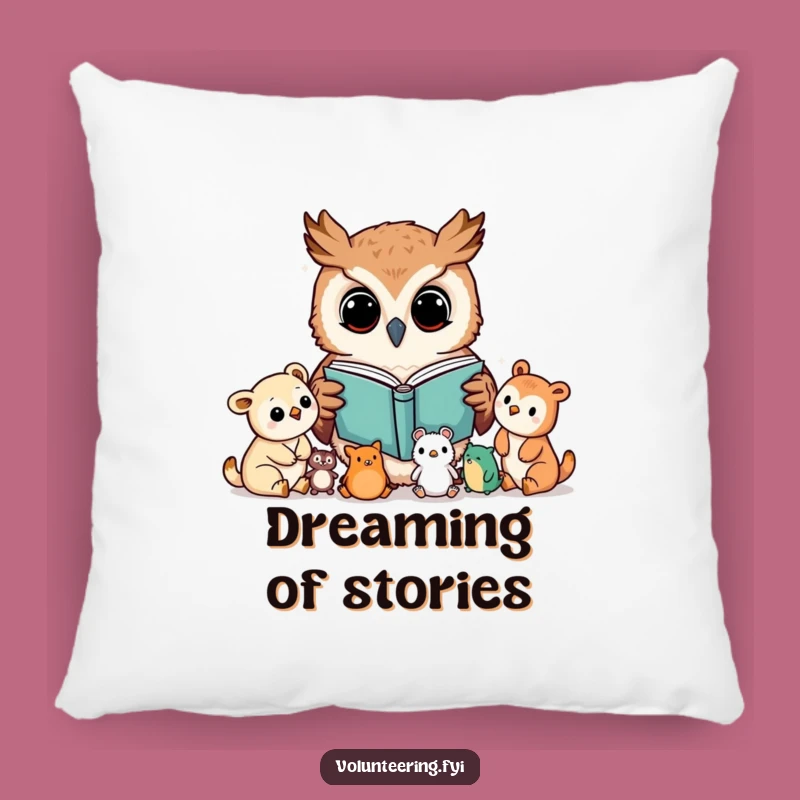 Funny Kawaii Owl Reading Pillow, Cozy Story Time, Relaxing Gift