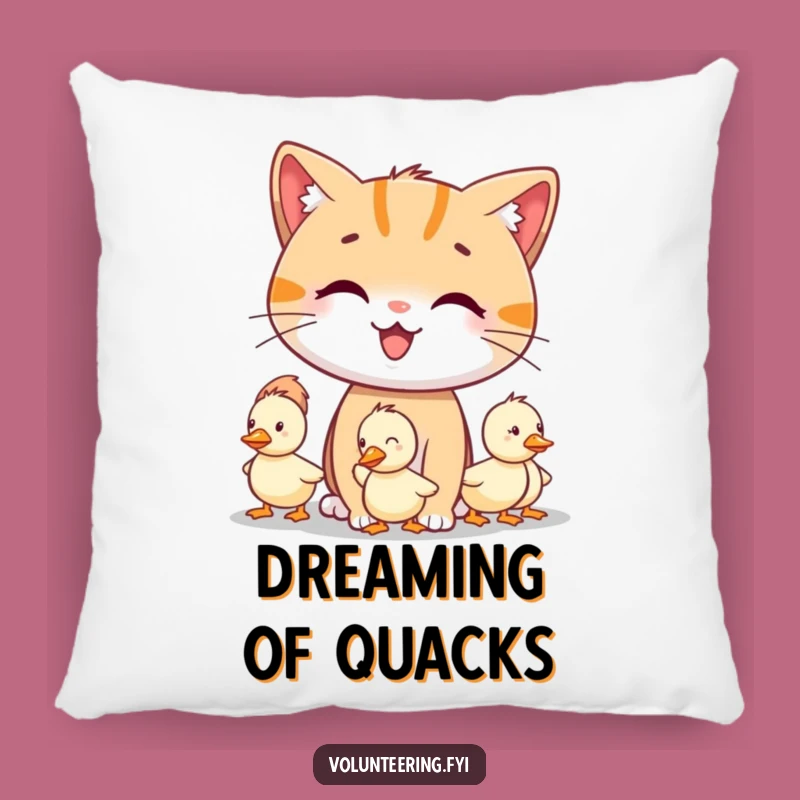 Funny Cat Duckling Pillow - Cozy Up with Whimsical Feline Comfort!