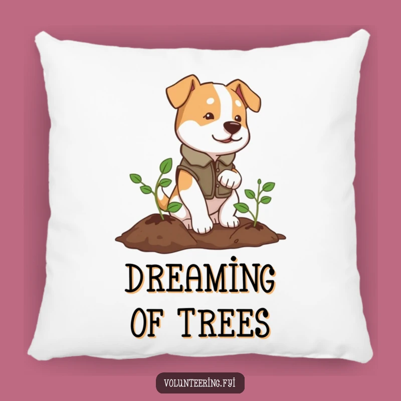 Funny Dog Pillow: Determined Planter Comfort