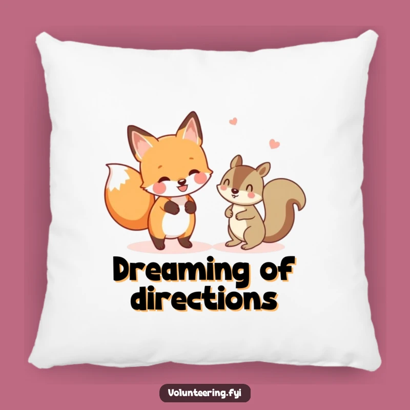 Funny Fox & Squirrel Pillow - Cozy Helpful Comfort Gift