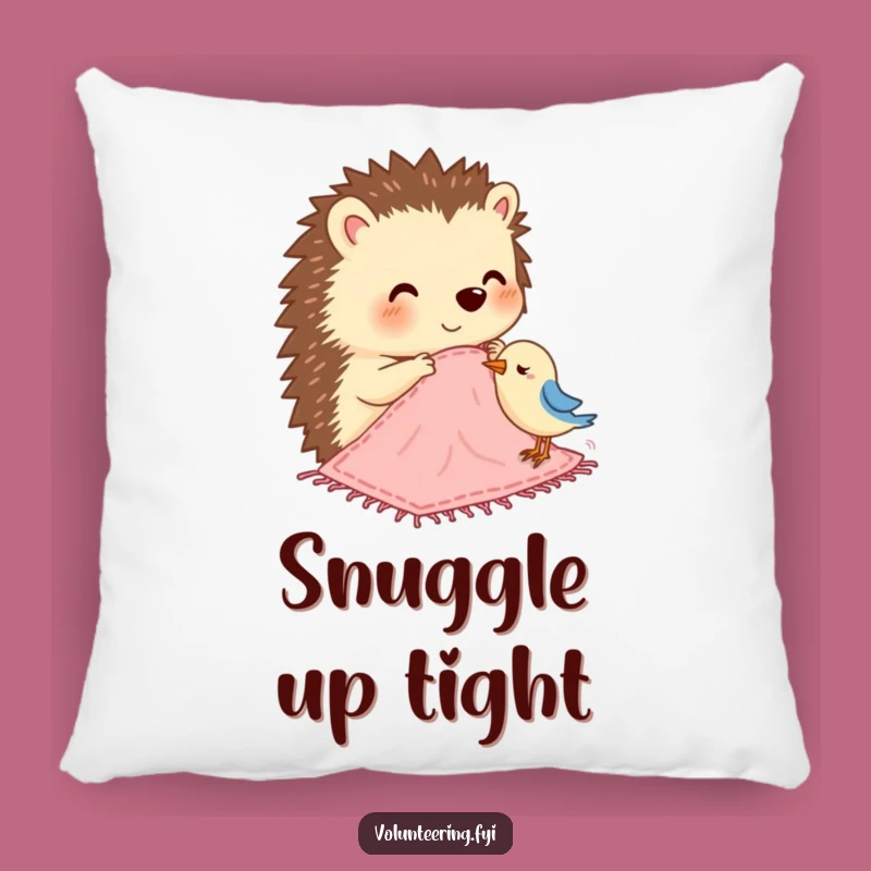 Funny Hedgehog Blanket Pillow: Cozy Accent with a Heartwarming Message