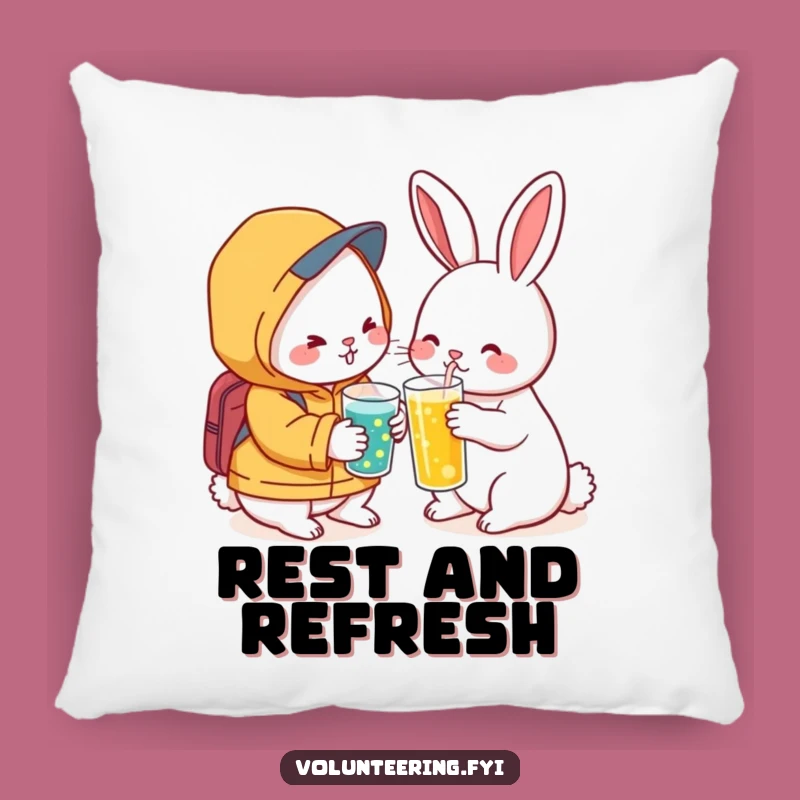 Funny Kawaii Rabbit Comfort Pillow: Cozy Support for a Friend, Delightful Funny Gift