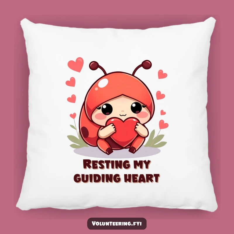 Funny Ladybug Guide Pillow - Hilarious Helpful Character Accent Cushion Gift
