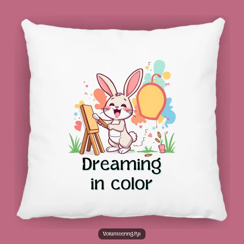 Funny Rabbit Art Pillow: Cozy Comfort with Creative Flair