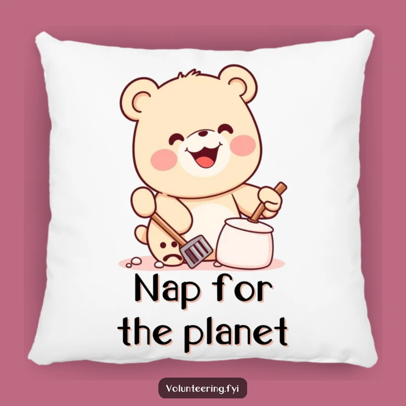 Funny Kawaii Bear Pillow: Cozy Comfort with a Smiling Eco-Hero, Ideal Funny Gift