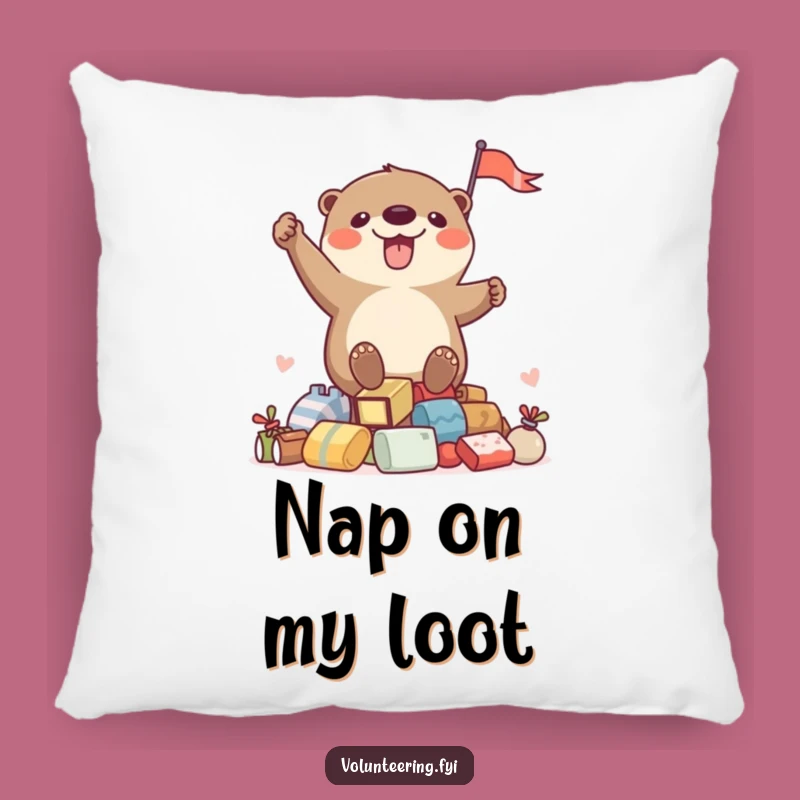 Cozy Funny Otter Pillow - Snuggle Up with Laughter