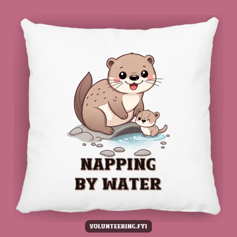 Funny Otter Friend Pillow: Happy Character Helping Animal Cross Stream, Soft & Comfy Funny Gift