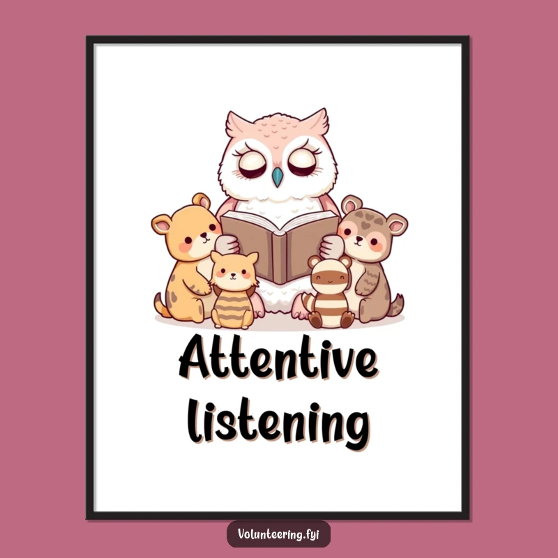Funny Kawaii Owl Reading Digital Print: Instant Wisdom for Walls